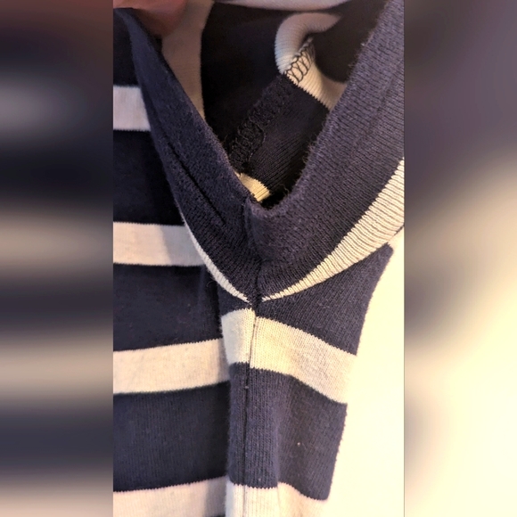 EUC Ralph Lauren 100% cotton navy/white horizontal striped short sleeve deep - Picture 7 of 9